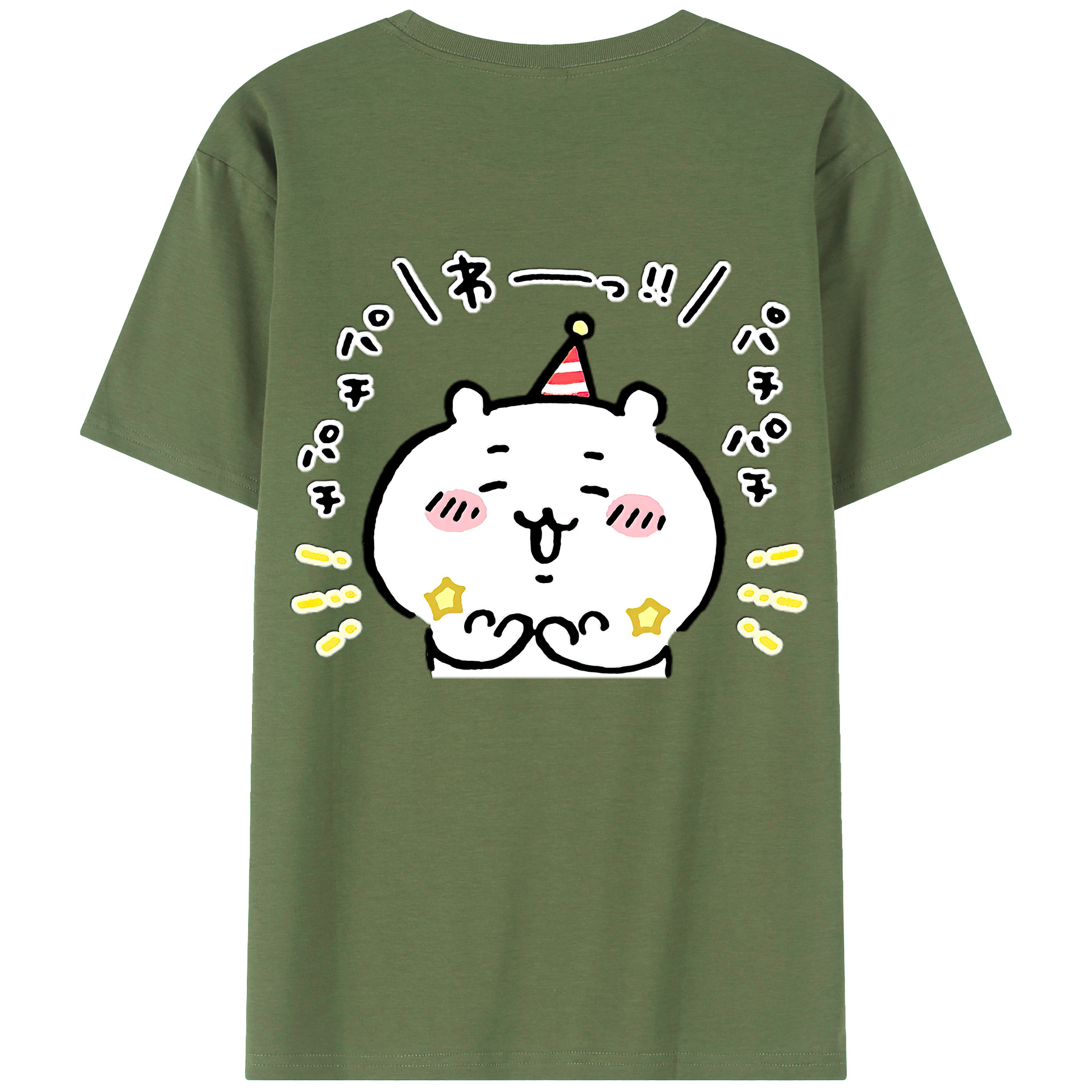 （画像用） ちいかわ ちいかわ Chii-kawa chiikawa 綿100％ メンズ半袖Tシャツ（バックプリント） 通気性